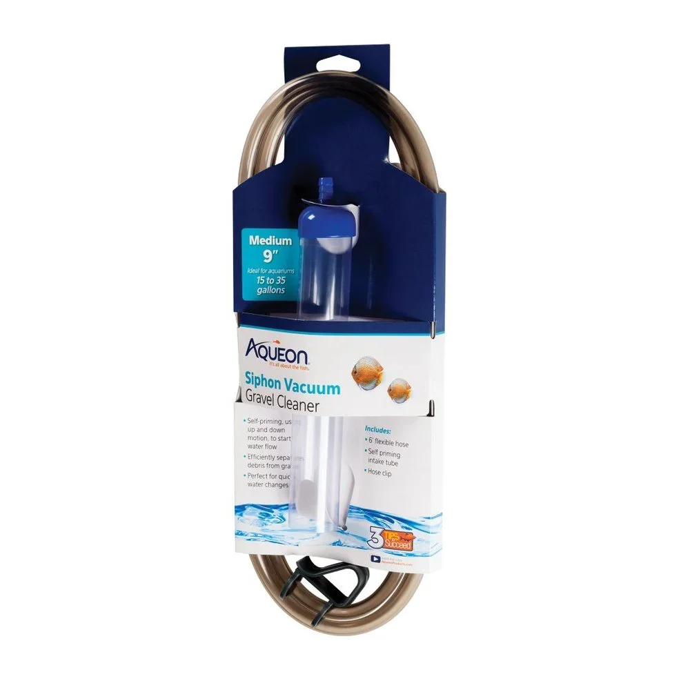 New Aqueon Aquarium Fish Tank Siphon Vacuum Gravel Cleaner Hand syphon pump hose